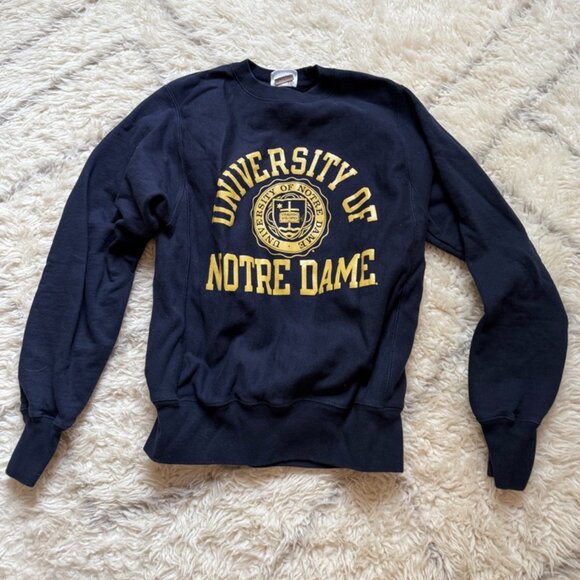 Champion Men's Notre Dame Fighting Irish Reverse Weave Crewneck Sweatshirt - Picture 1 of 2